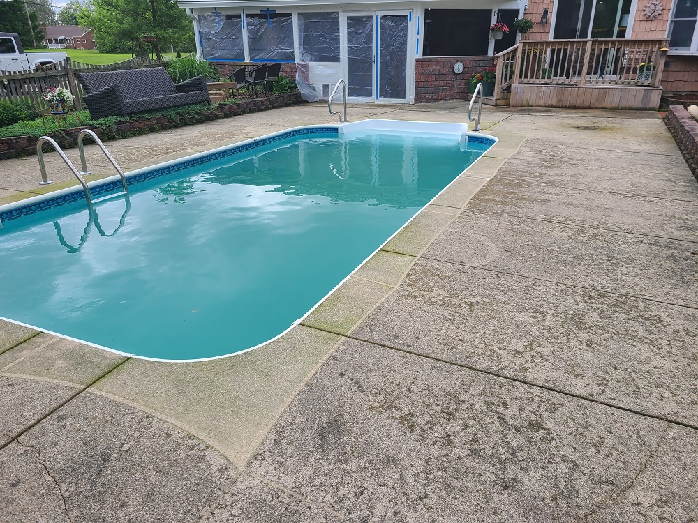 Before power washing pool Image