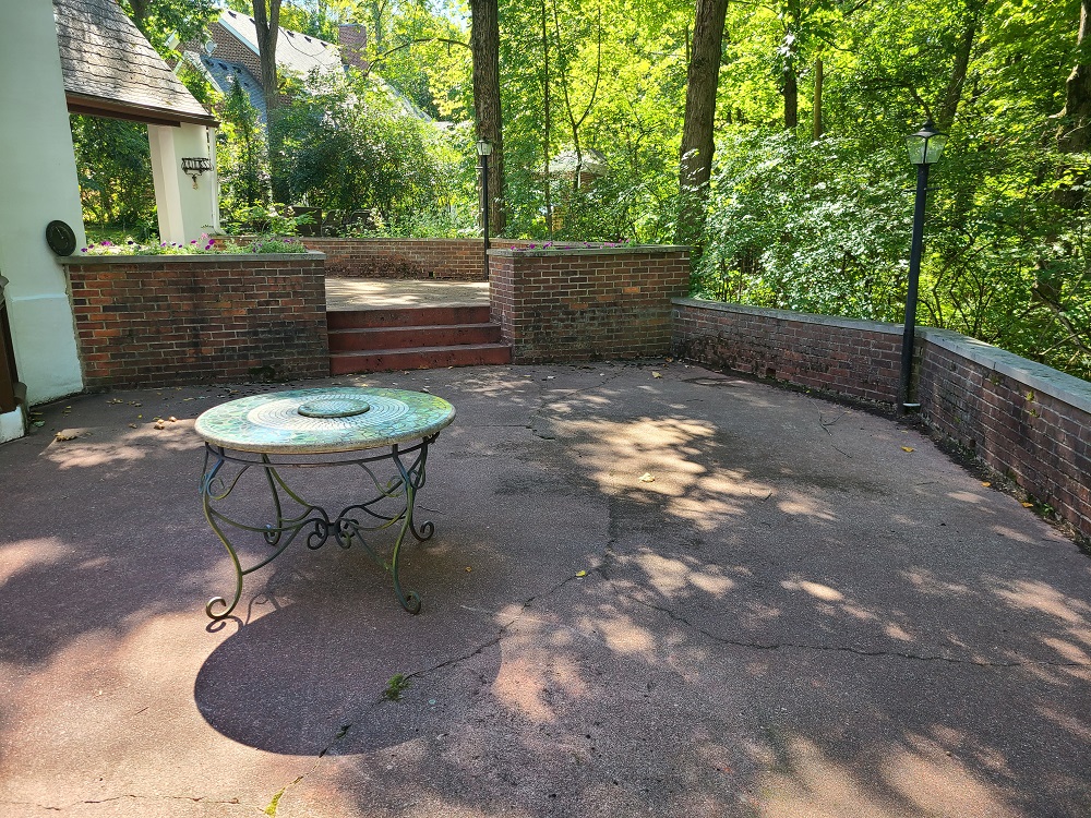 Before power washing stamped concrete Image