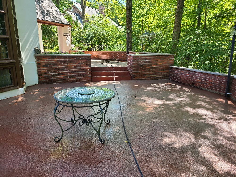 After power washing stamped concrete Image