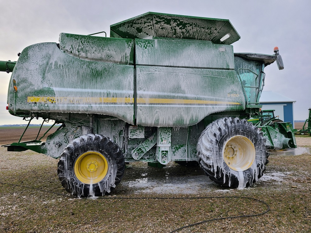 Before soft washing agriculture equipment Image