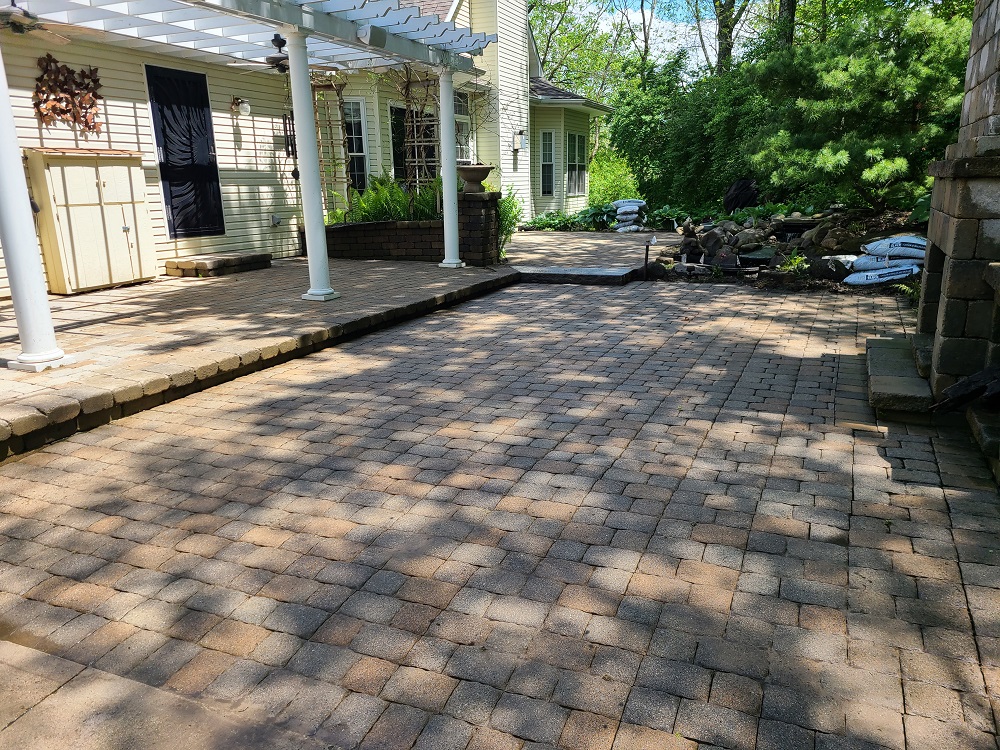 After power washing paver patio Image